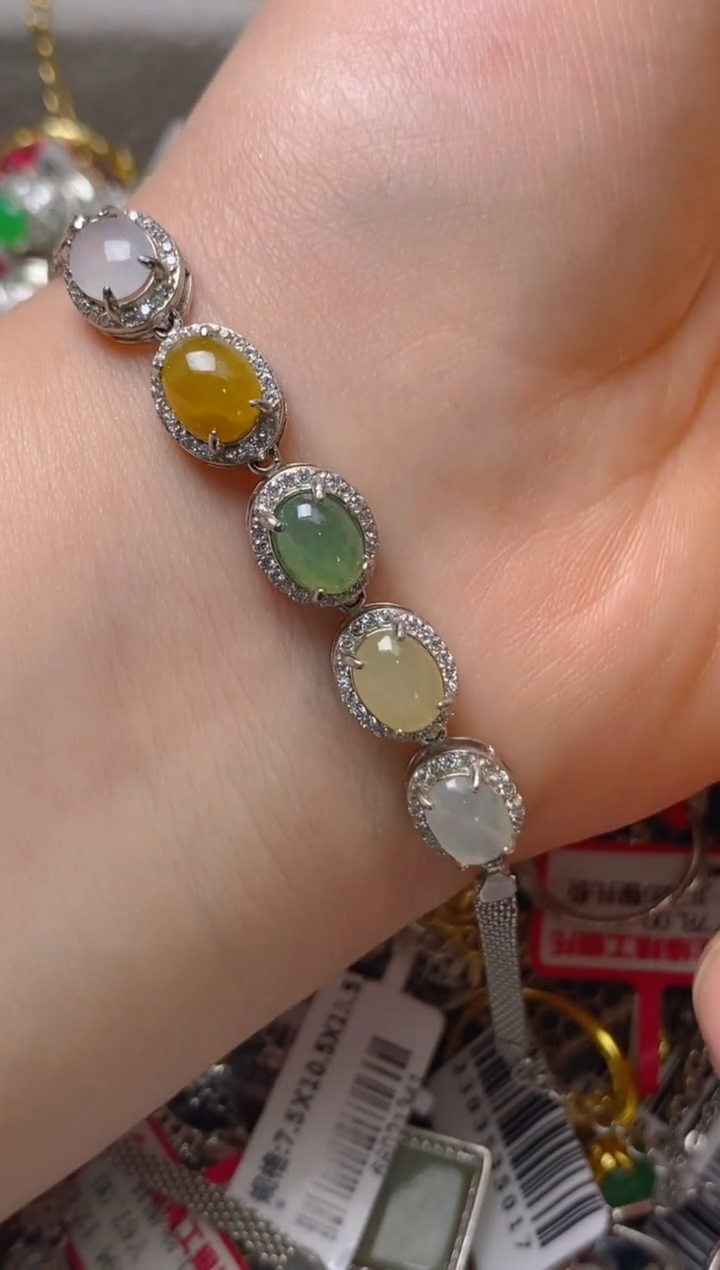 银S925镶嵌戒指翡翠百内无证书