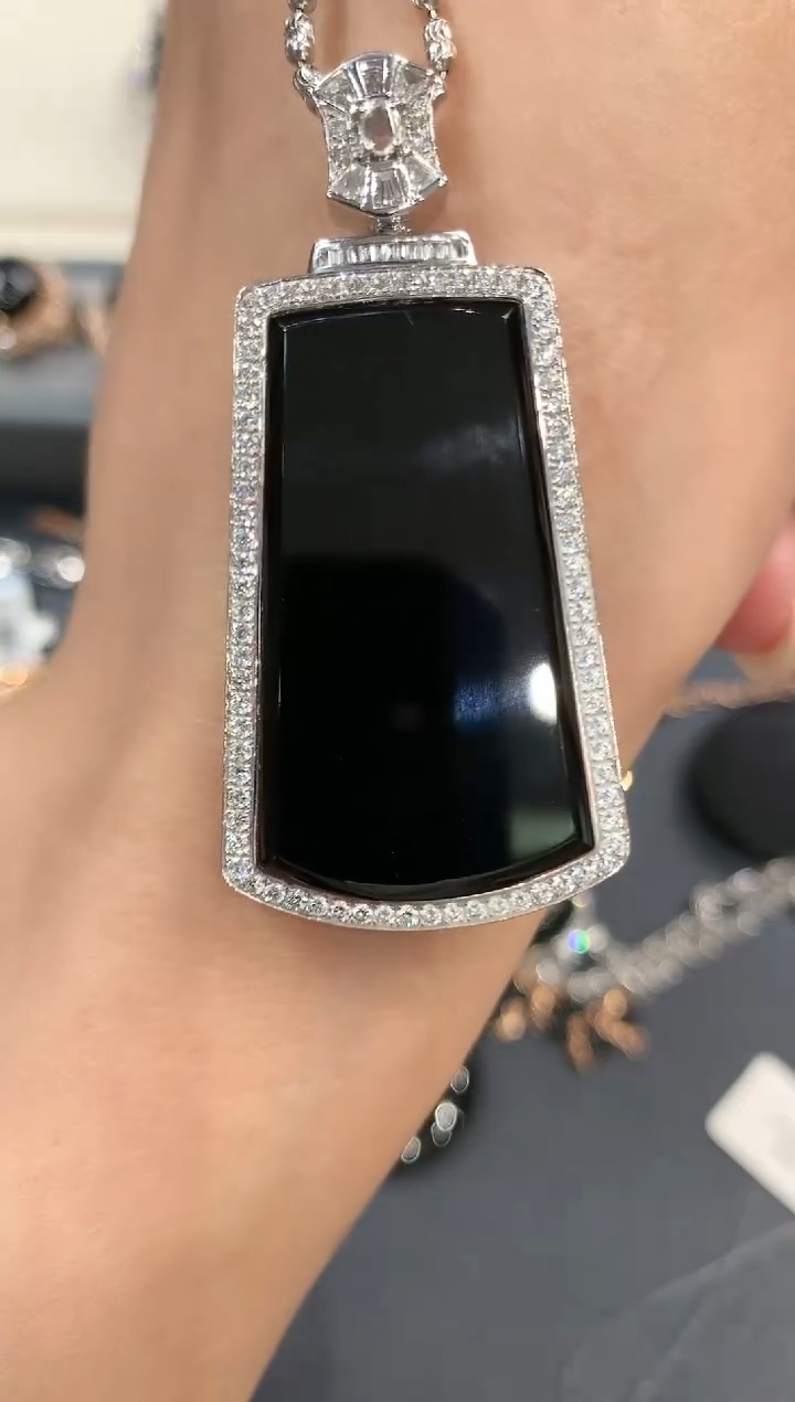 翡翠18K金镶嵌吊坠(不含链)q132            