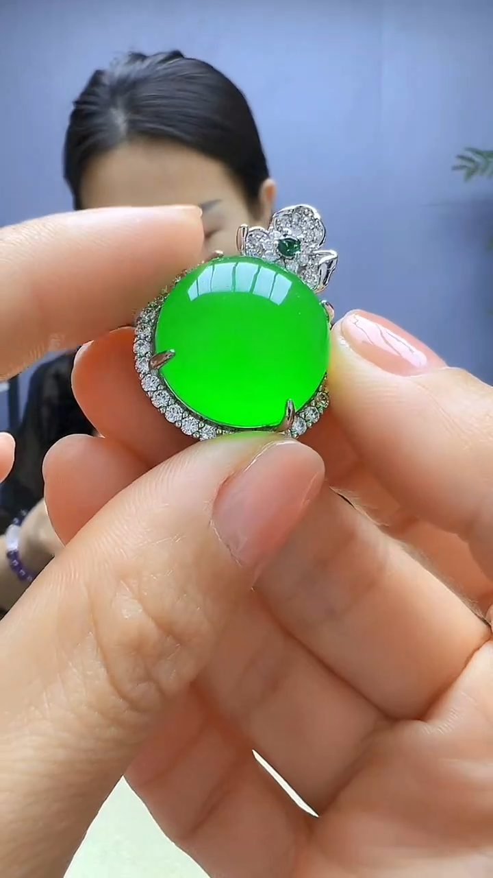 静柏diy严选颈饰荷花圆牌吊坠