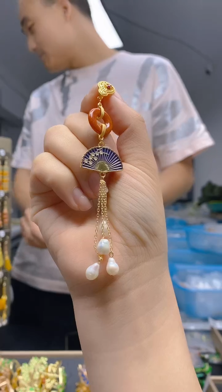 【闪购商品】翡翠耳饰合金122翡翠压襟