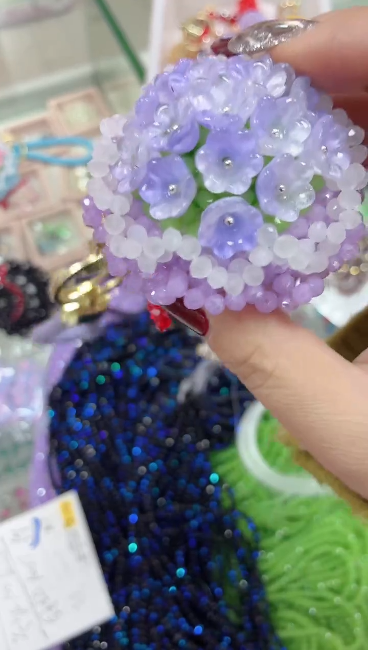 玻璃0974铃兰花100个紫色