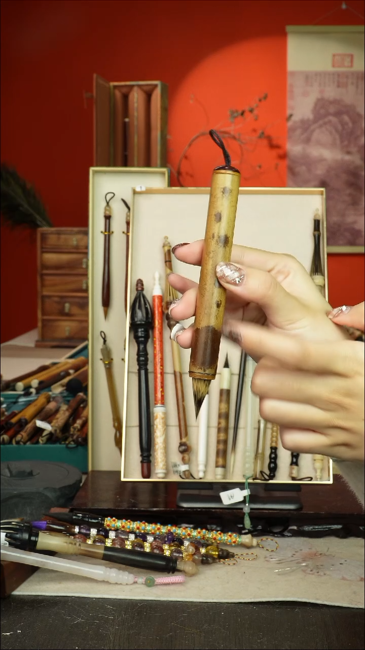 426号闪孤品高货毛笔链接 清水试笔 蘸墨不退