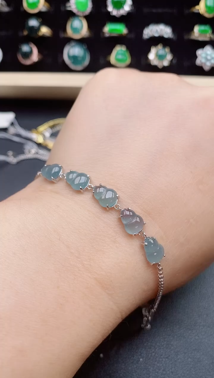 【闪购商品】翡翠手链银S925镶嵌5080550