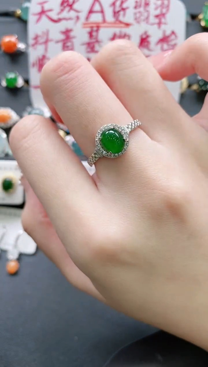 【闪购商品】翡翠戒指银S925镶嵌11111111