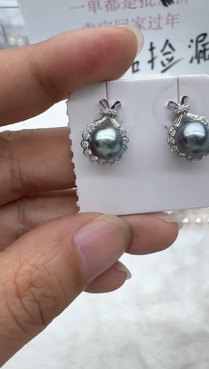 【闪购商品】海水珍珠耳饰银S925镶嵌清货