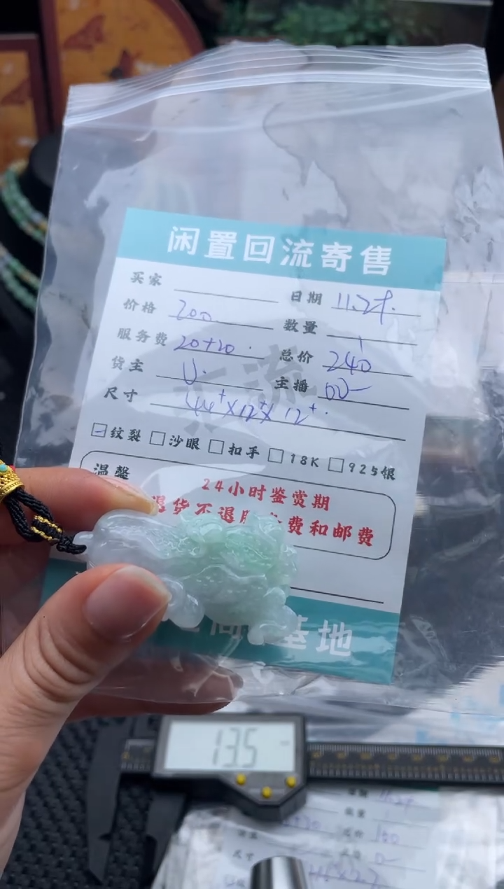 颈饰未镶嵌翡翠挂件