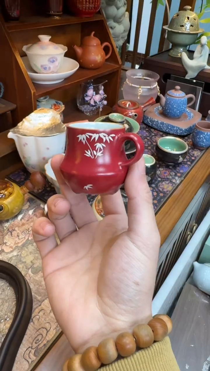 摆件陶茶具茶具茶具故宫红品闲杯