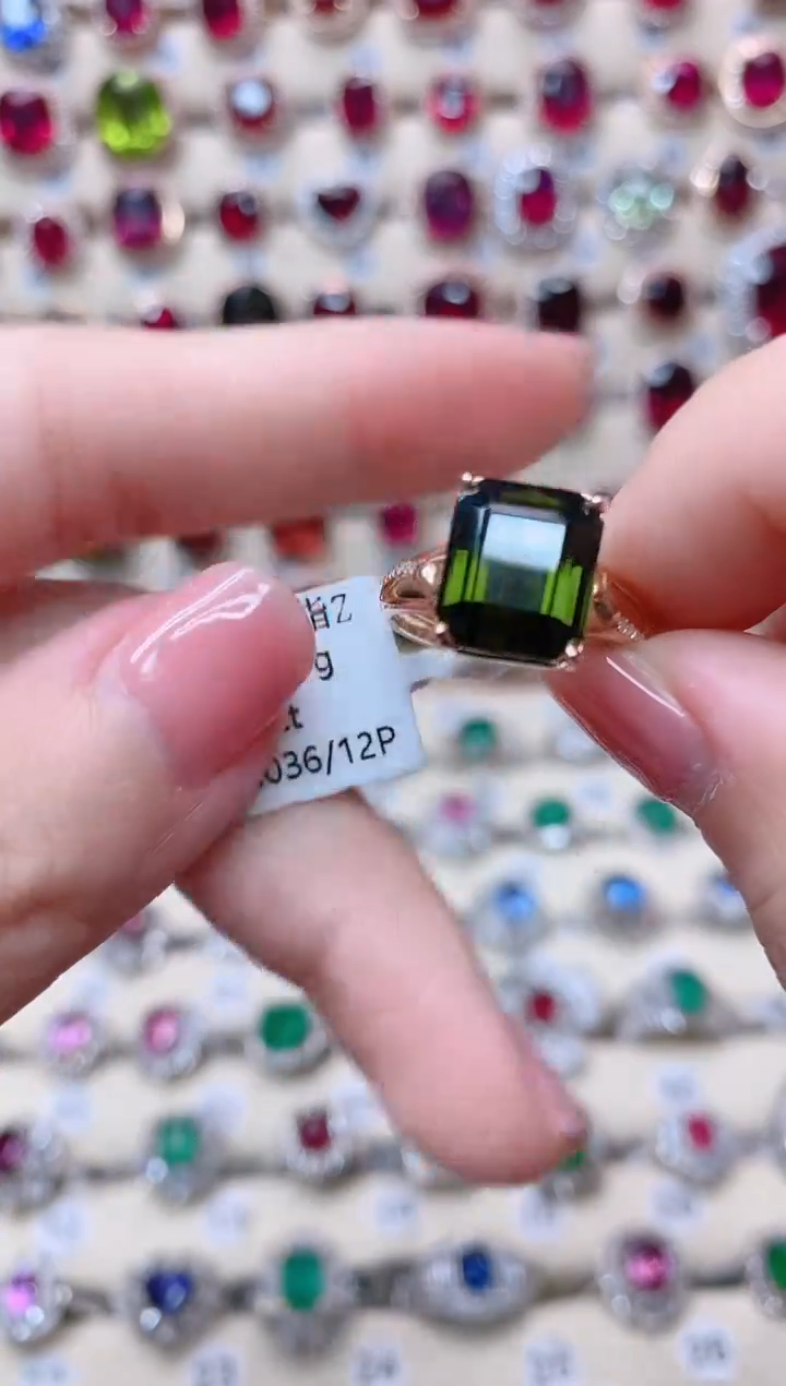 【闪购商品】碧玺18K金戒指18K金镶嵌1