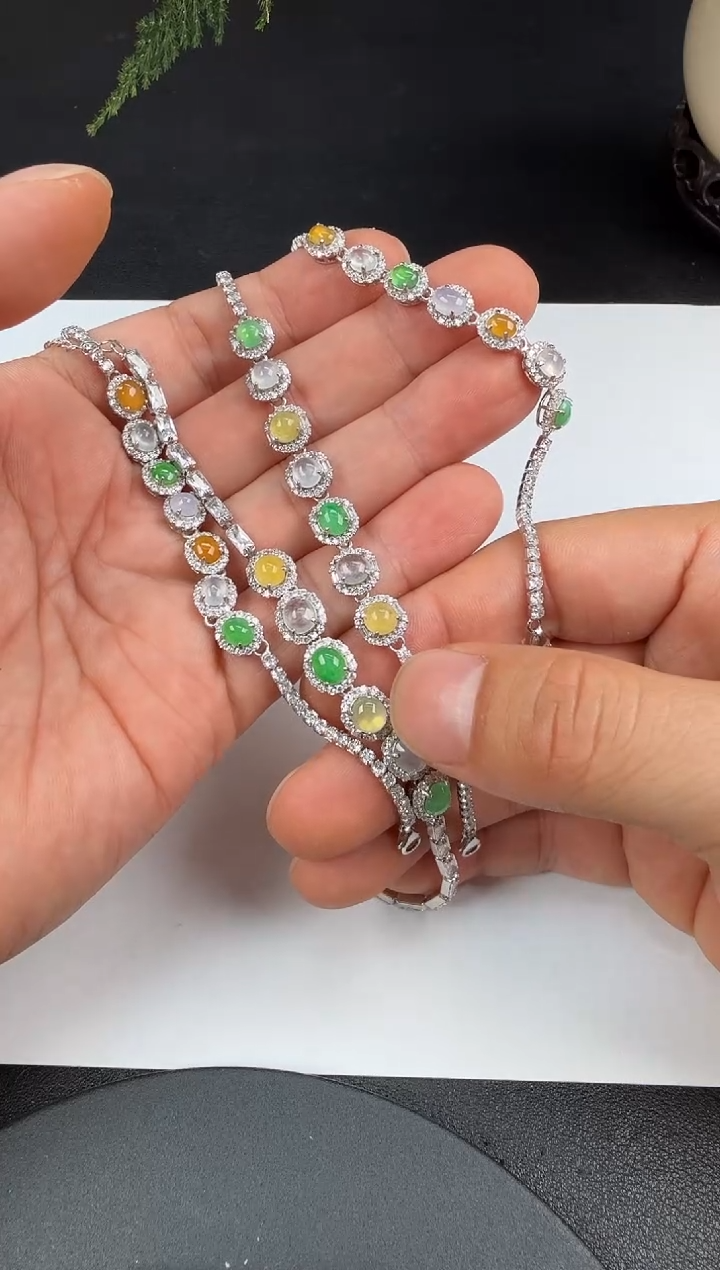 银S925镶嵌手链翡翠翡翠饰品（多样性发货一件）-101