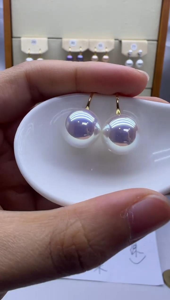 银S925镶嵌耳饰淡水珍珠298