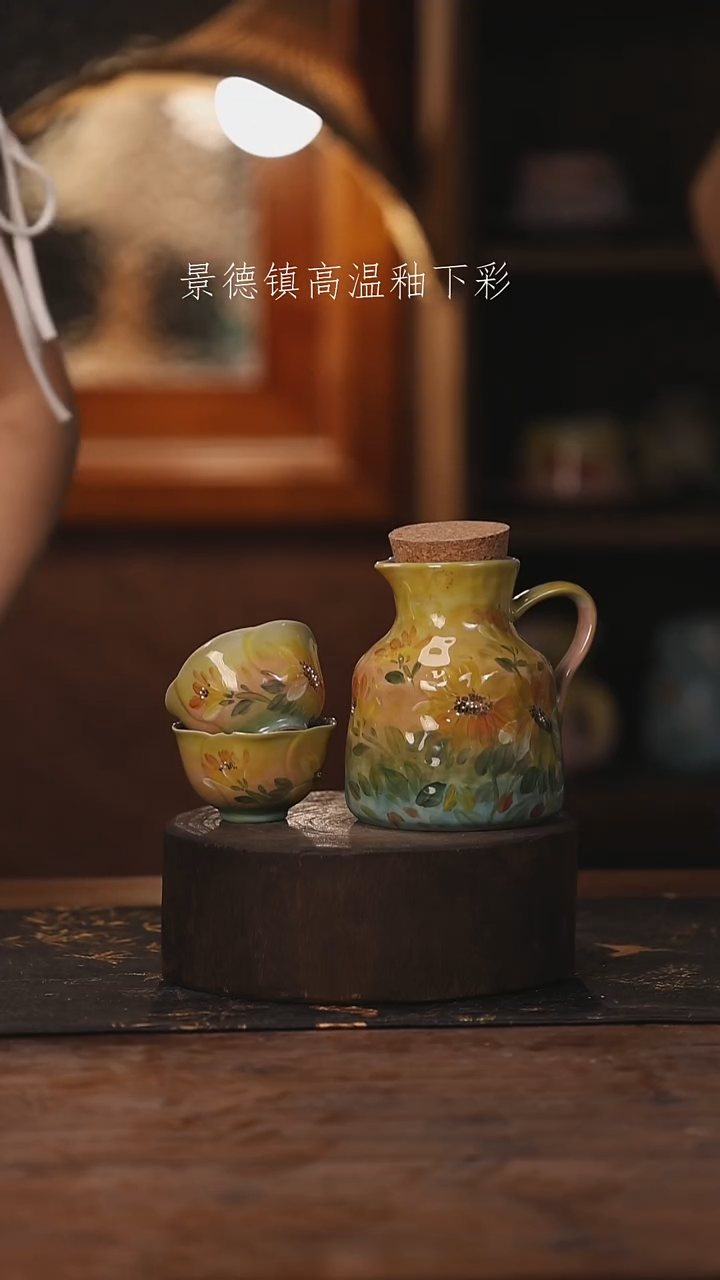 陶瓷景德镇高温釉下手绘陶瓷226