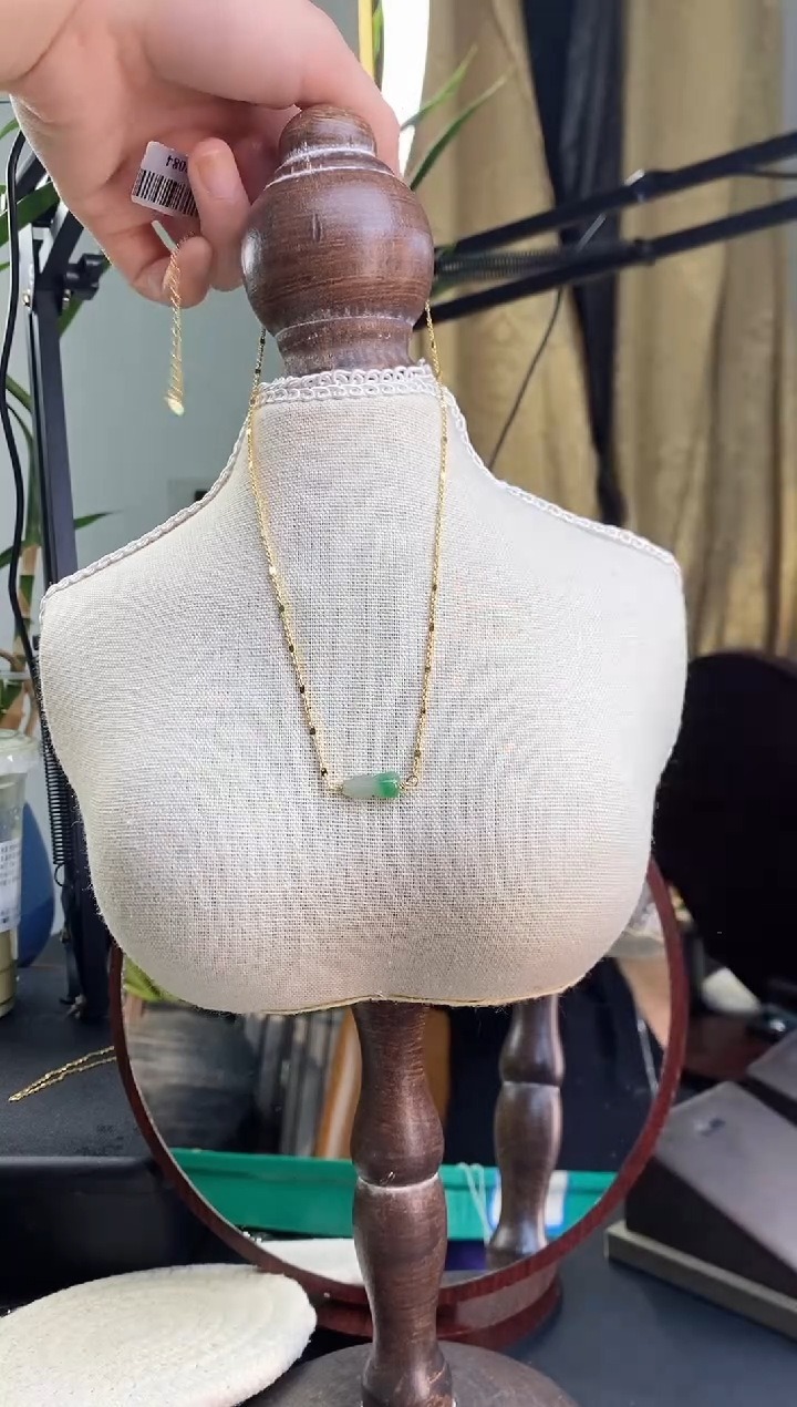 颈饰银S925镶嵌翡翠18084