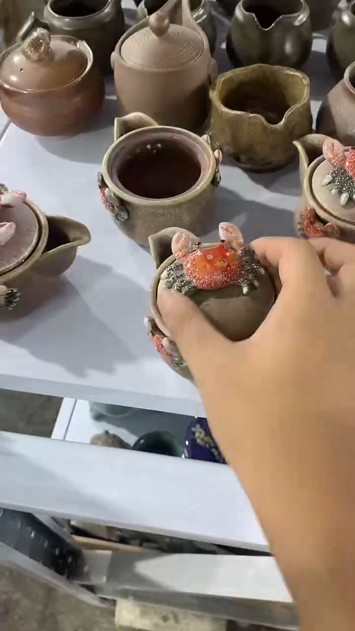 陶瓷【新粉福利】汝窑茶壶盖碗茶杯主人杯微矿点