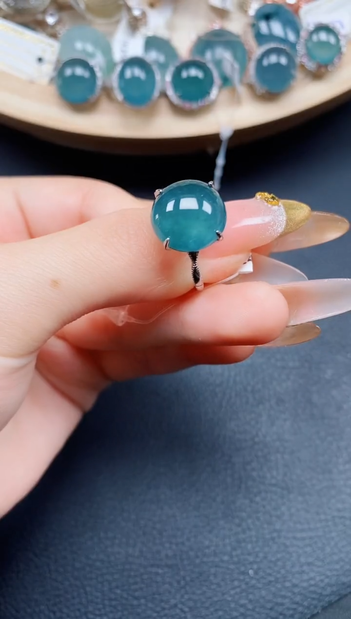 【闪购商品】翡翠戒指银S925镶嵌翡翠
