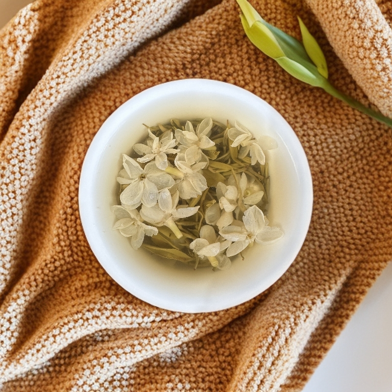 甘露飘雪蒙顶山茶叶25年明前采摘手工制成9窨一炒飘雪