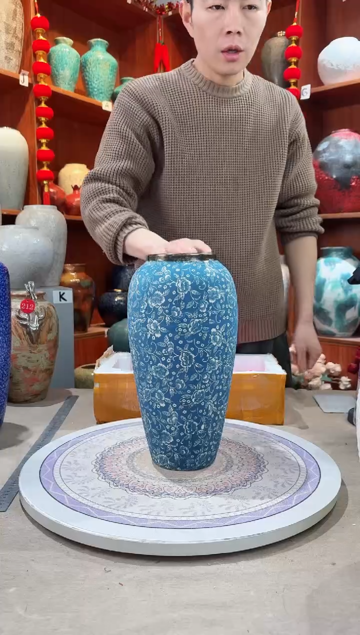 【闪购商品】瓶陶瓷花瓶 无花 芙蓉青花大号