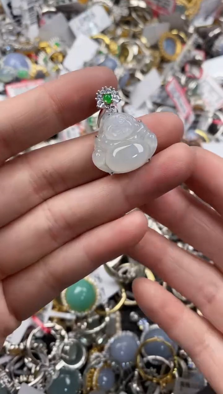 银S925镶嵌戒指翡翠555   7