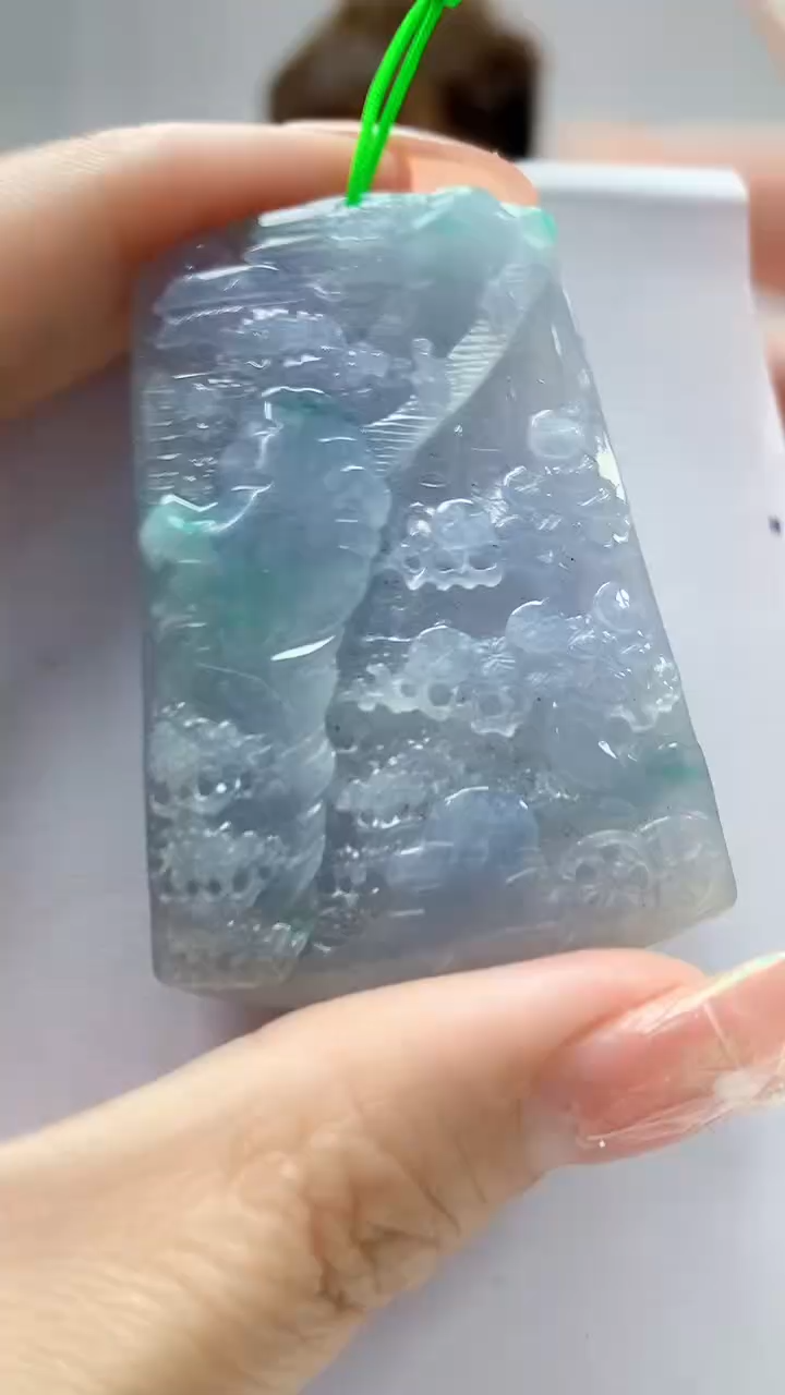 【闪购商品】定制翡翠未镶嵌4868DD-毛货挂件58