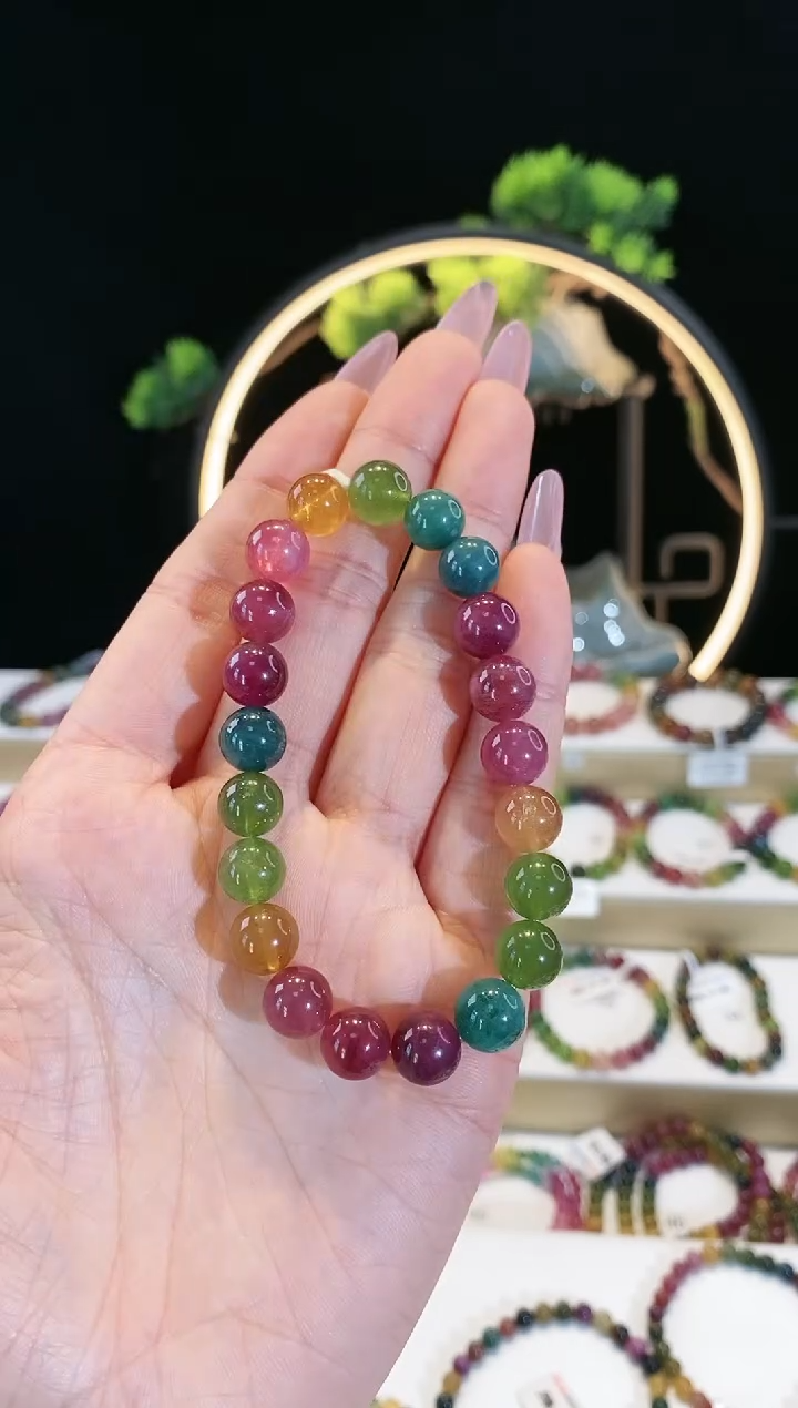 【闪购商品】碧玺手链未镶嵌 G2477素圈颜色微差