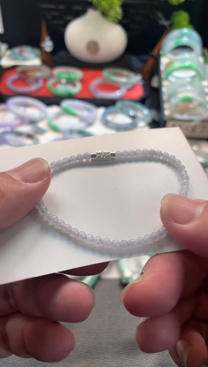 未镶嵌手链翡翠47号链接 有纹裂 