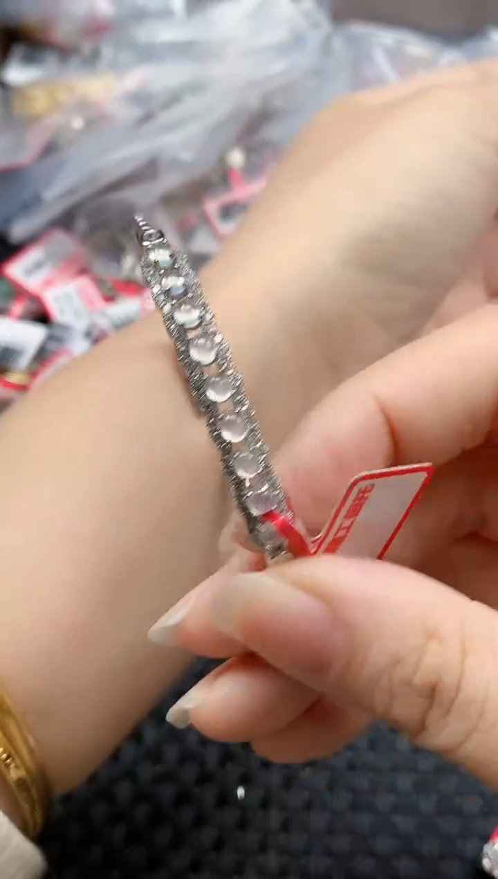 银S925镶嵌戒指翡翠天然A货缅甸翡翠