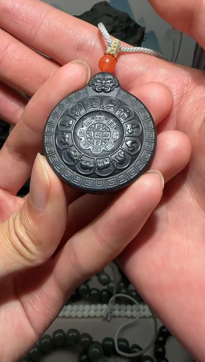 未镶嵌手串和田玉新疆八卦无事牌