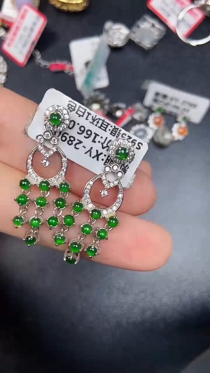 银S925镶嵌戒指翡翠9500