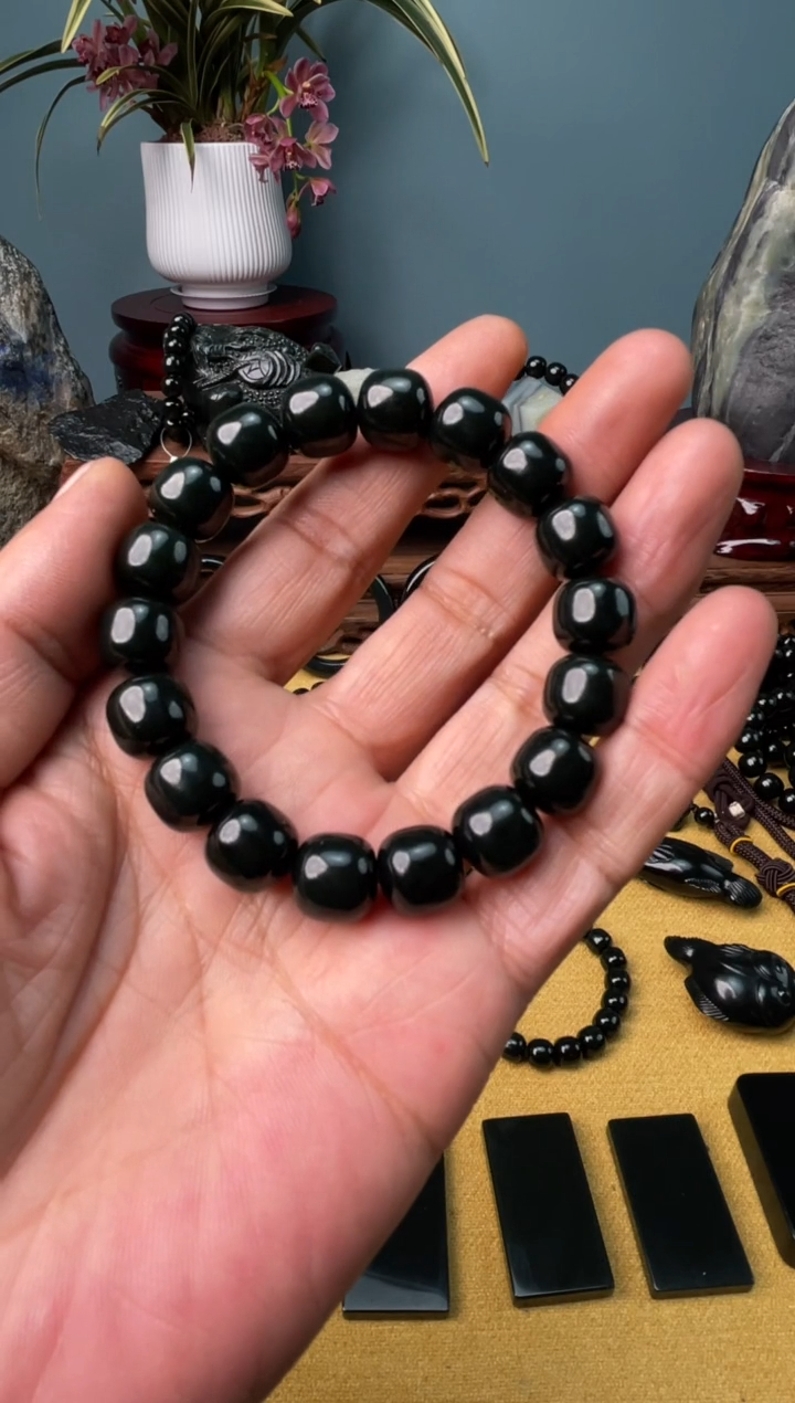 【闪购商品】和田玉手链未镶嵌新疆和田玉塔青卡12