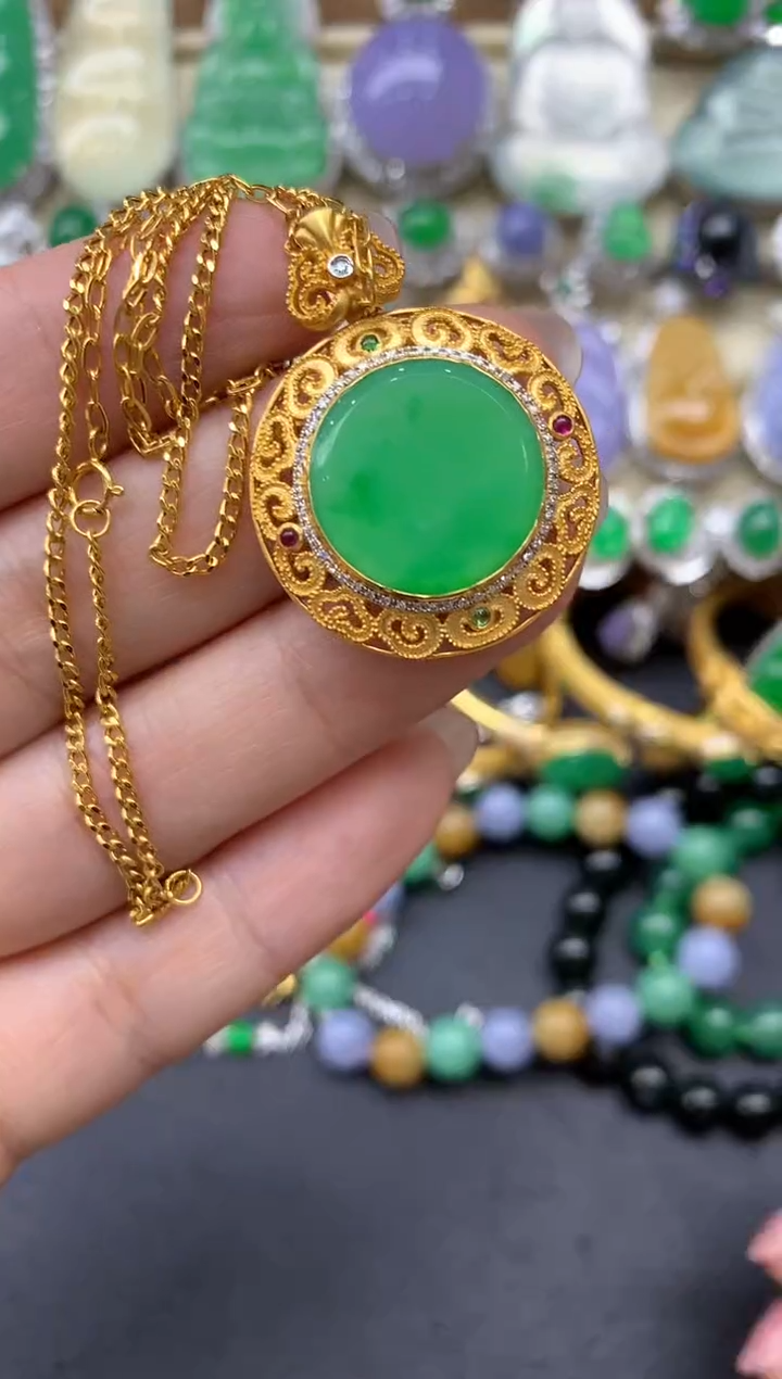 【闪购商品】翡翠颈饰18K金镶嵌221-中国好珍宝