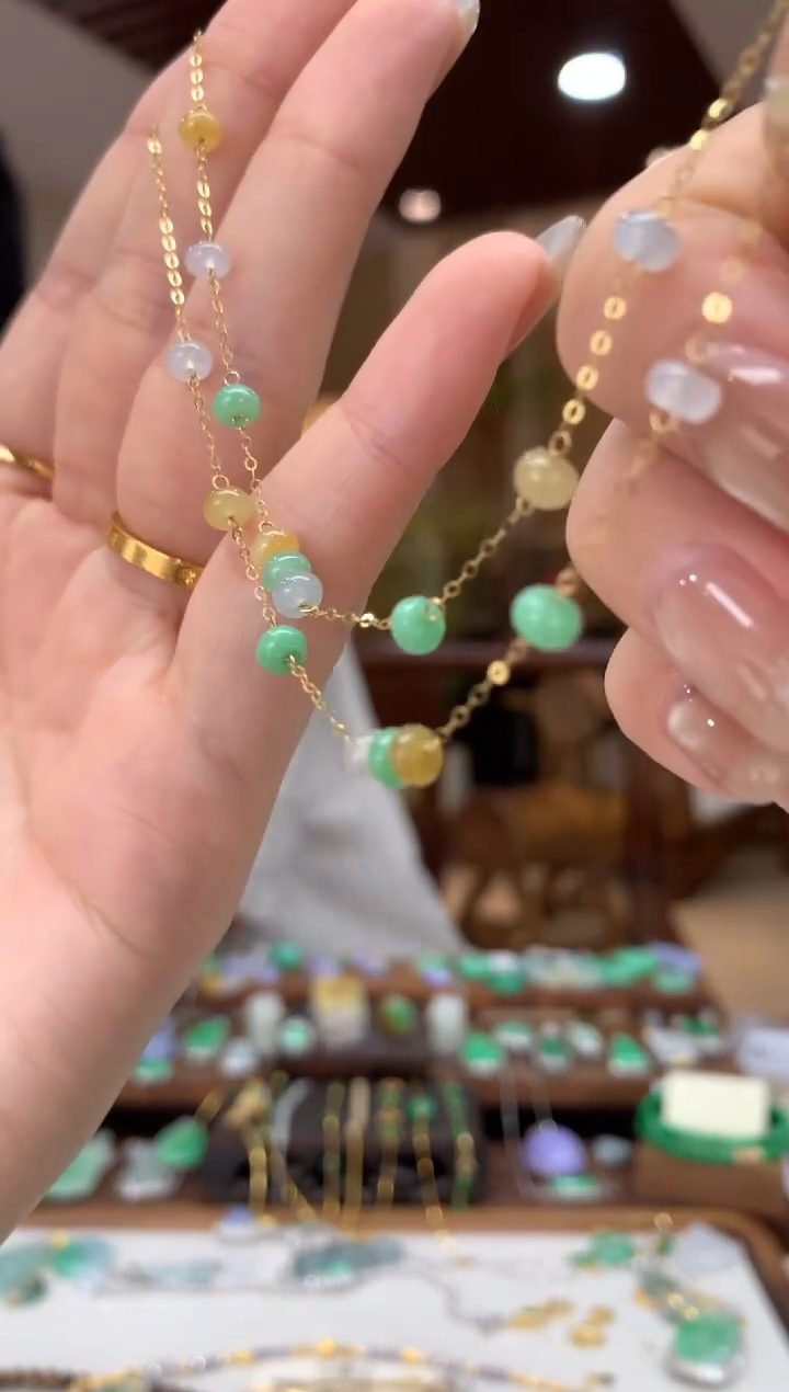 18K金镶嵌手链翡翠手链 多样性发货1件