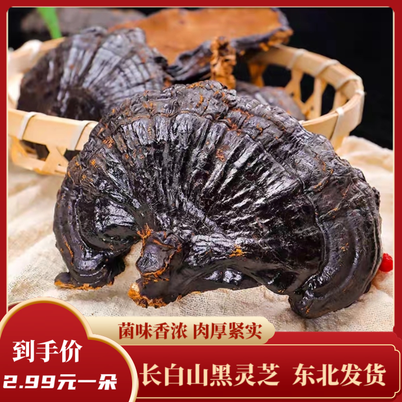 不带盒子【买十送一】吉林长白山黑灵芝紫灵芝东北特产泡酒煲汤煮水
