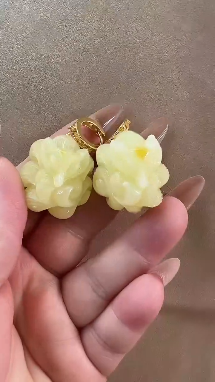 【闪购商品】琥珀耳饰未镶嵌耳环