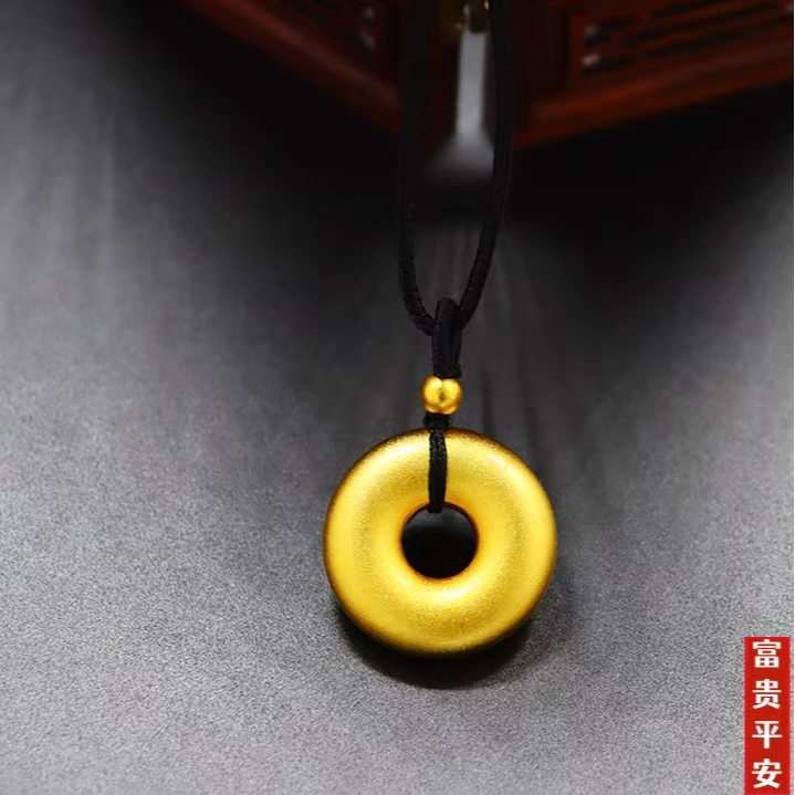 钛钢吊坠 平安扣项链         