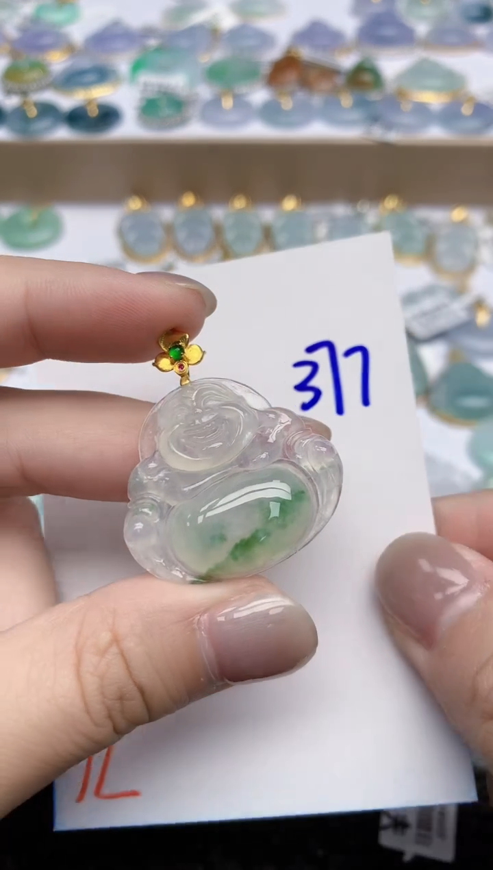 【闪购商品】翡翠颈饰18K金镶嵌天然翡翠A货