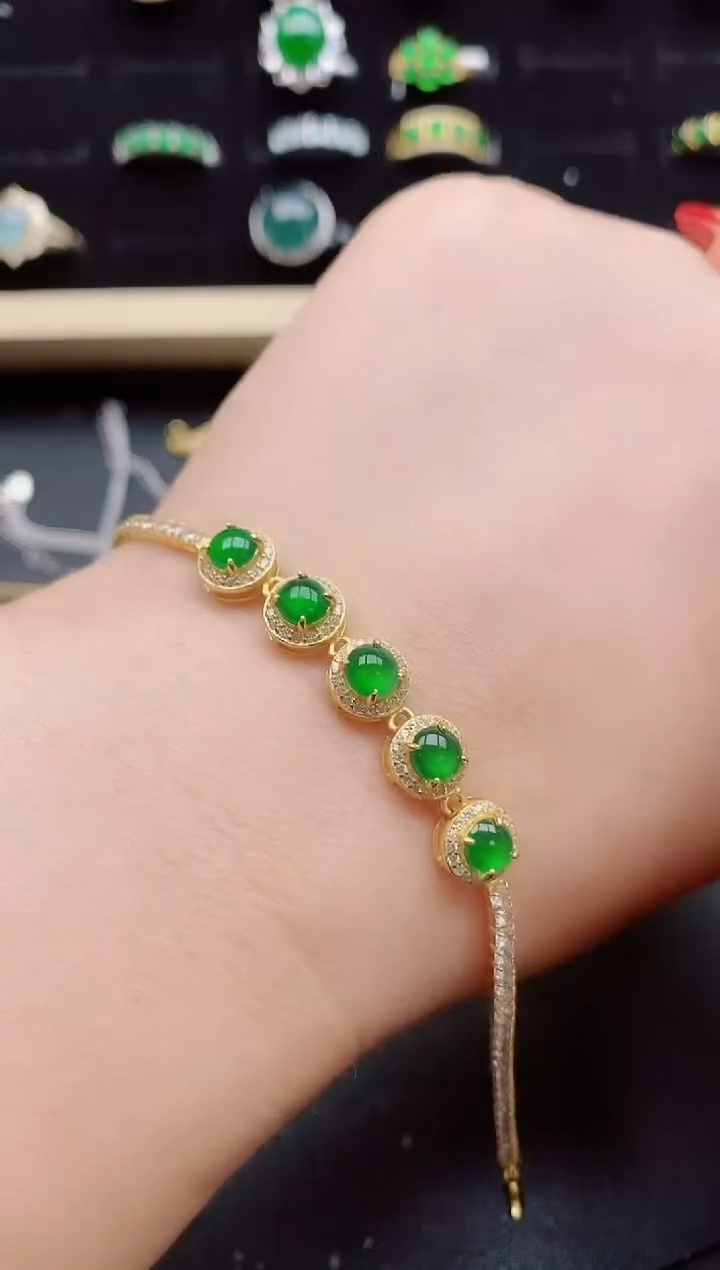 【闪购商品】翡翠手链银S925镶嵌321312