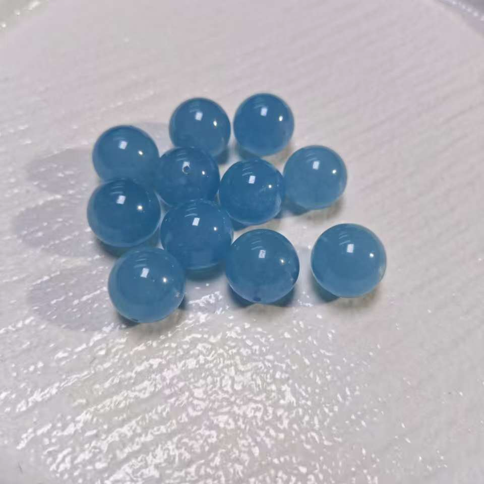 天然海蓝宝单珠DIY单珠水系晶石多样性发一