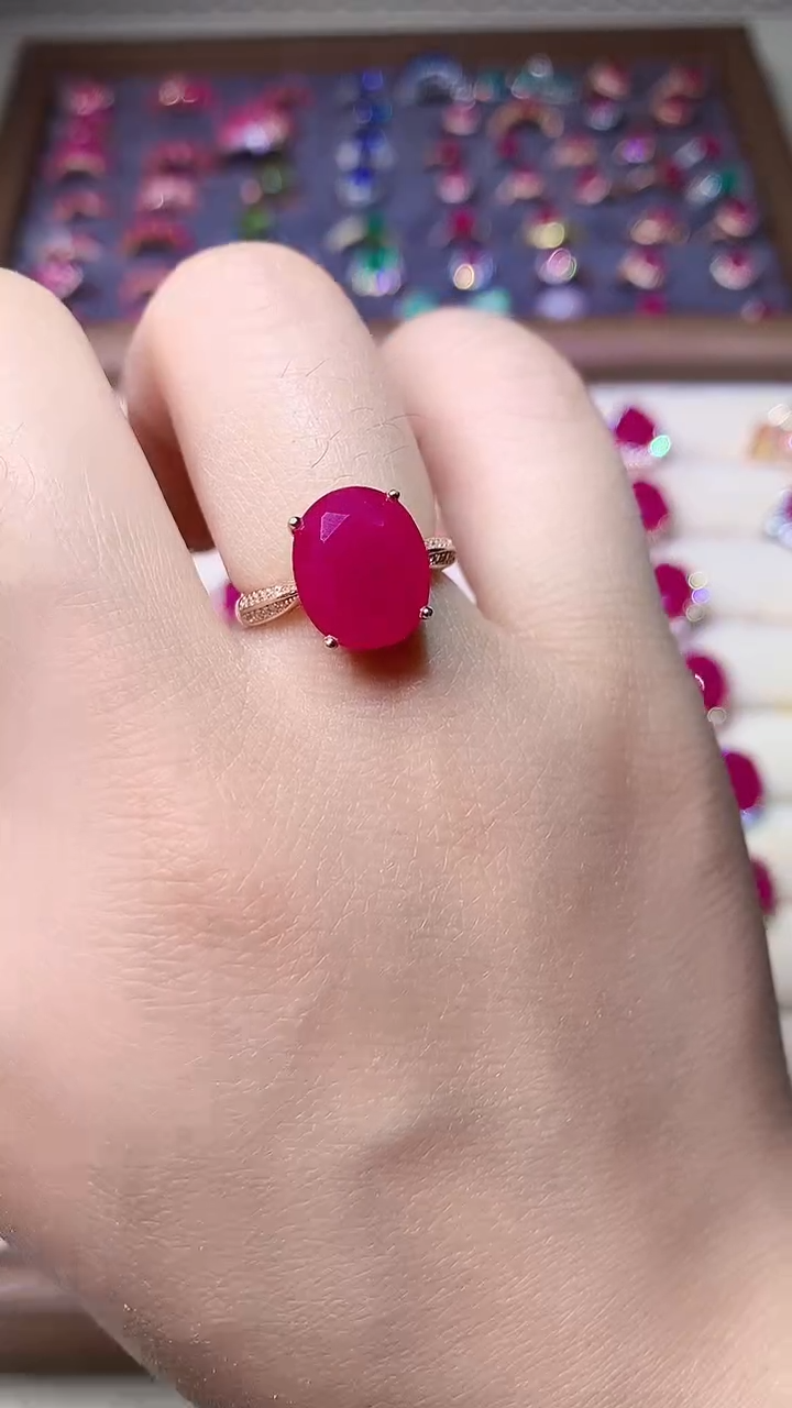 【闪购商品】红宝石戒指银S925镶嵌000