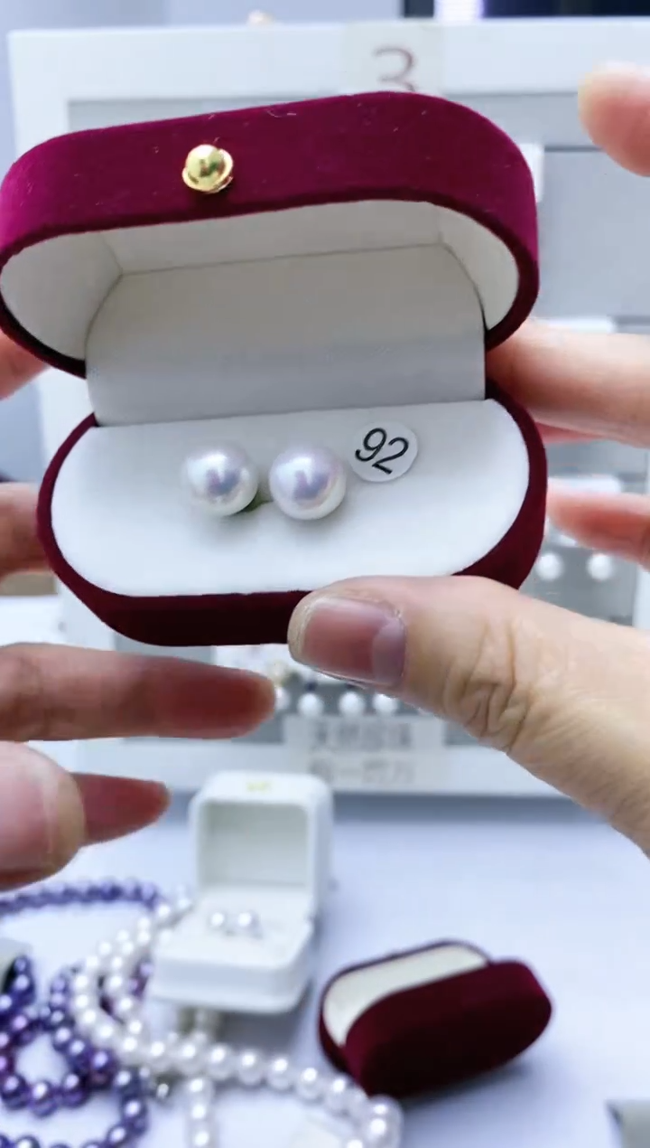 【闪购商品】淡水珍珠耳饰银S925镶嵌92