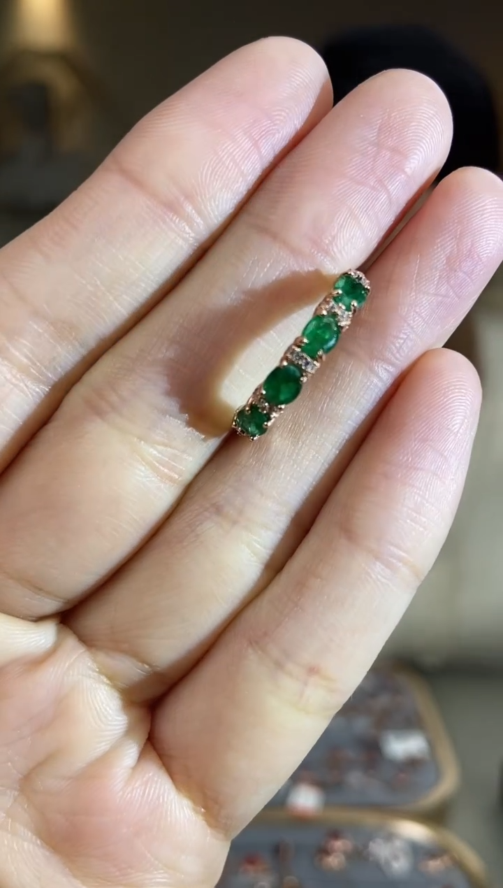 银S925镶嵌手饰祖母绿手饰