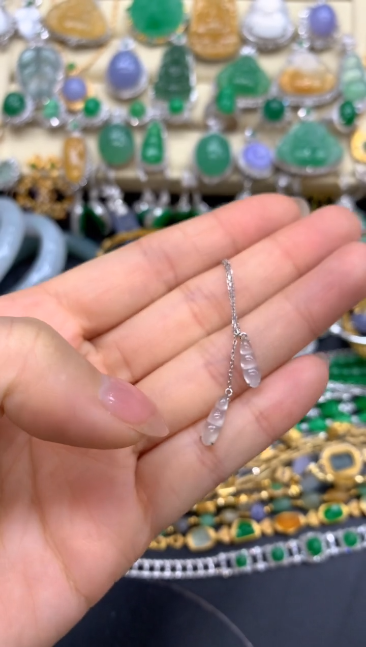 【闪购商品】翡翠耳饰18K金镶嵌40-中国好珍宝