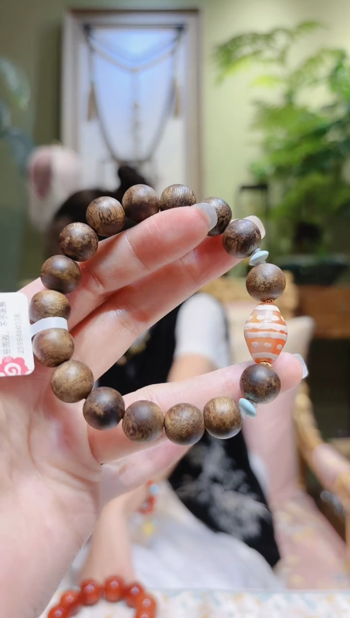 【闪购商品】沉香手串红珠路路通圆珠沉香手串