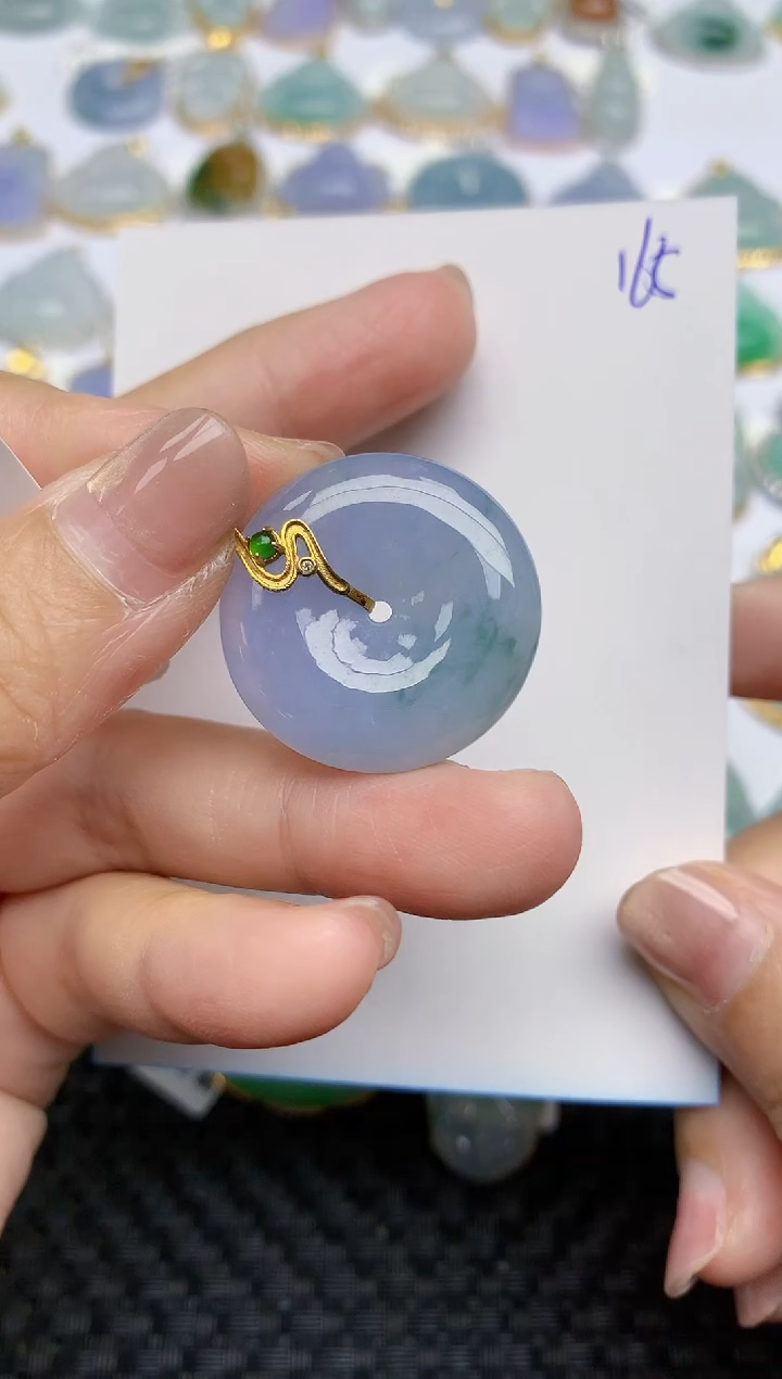 【闪购商品】翡翠颈饰18K金镶嵌天然A货翡翠 165