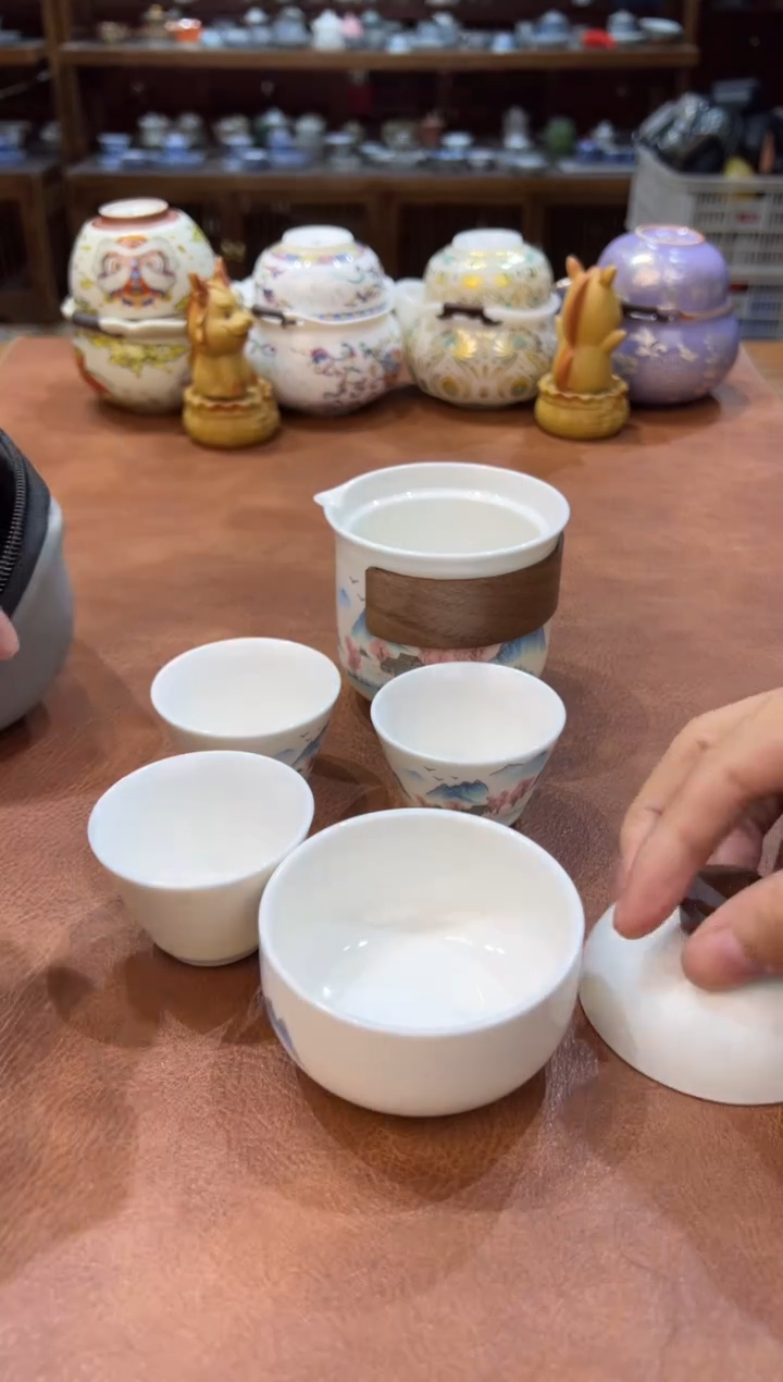 真的很便宜会开片的旅行茶具