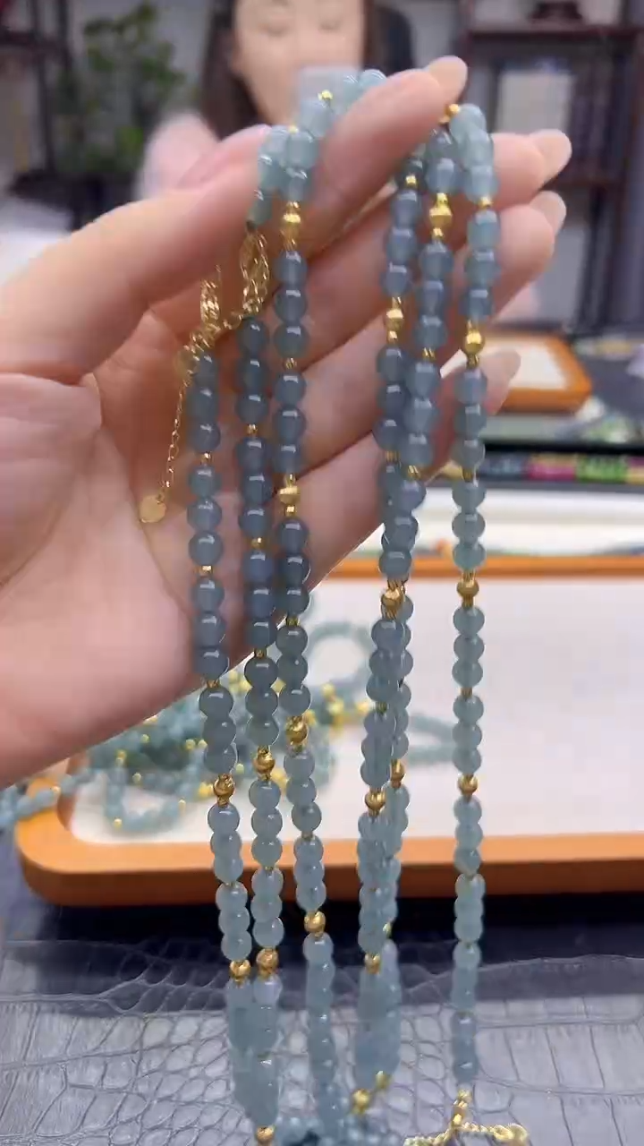 颈饰14K金镶嵌翡翠DIY款X735