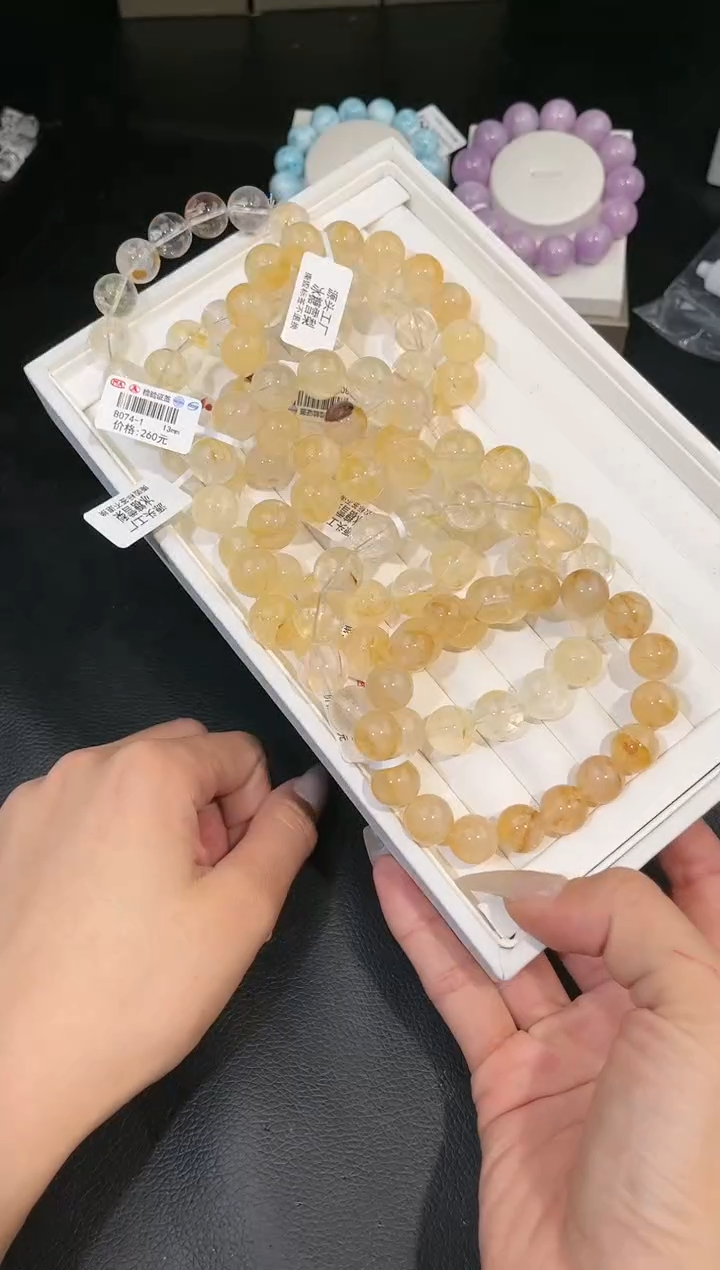 【闪购商品】水晶手链未镶嵌多样性发一Q21冰糖雪梨13mm