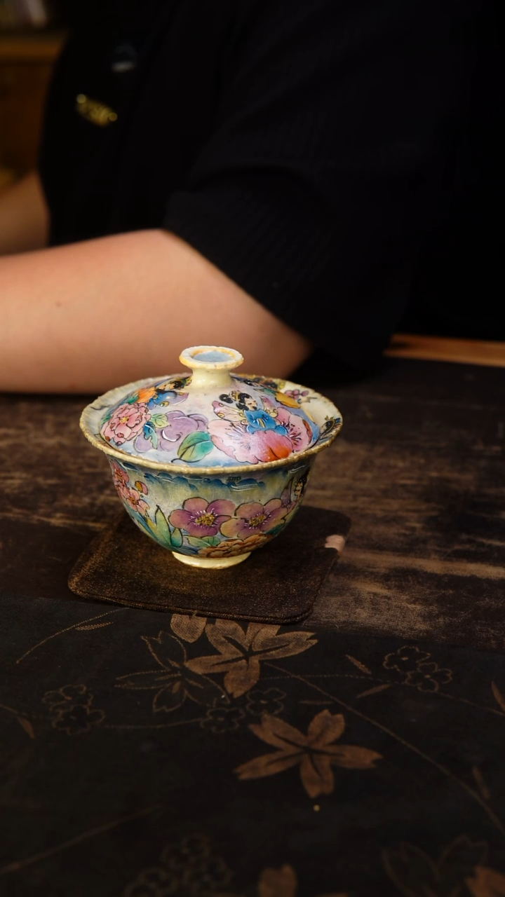 旁舍园园  十二花神系列  花精灵满绘盖碗