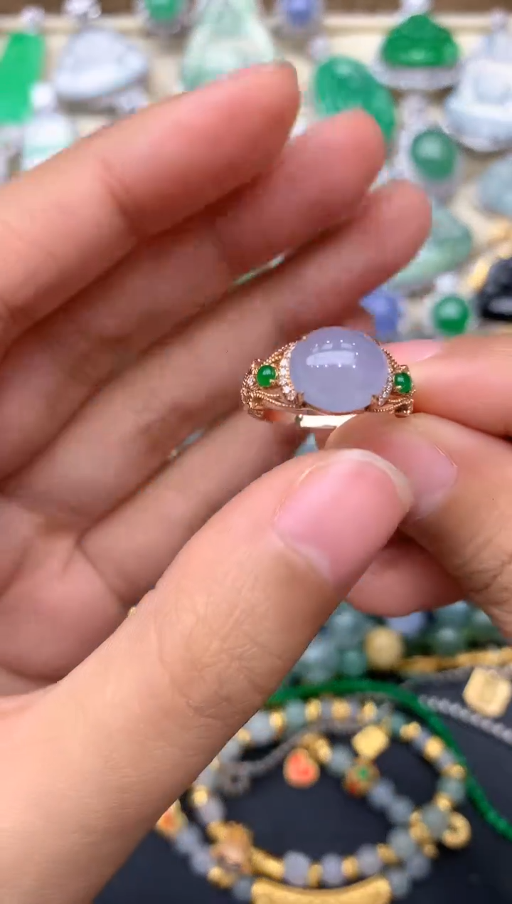 【闪购商品】翡翠戒指18K金镶嵌233-中国好珍宝