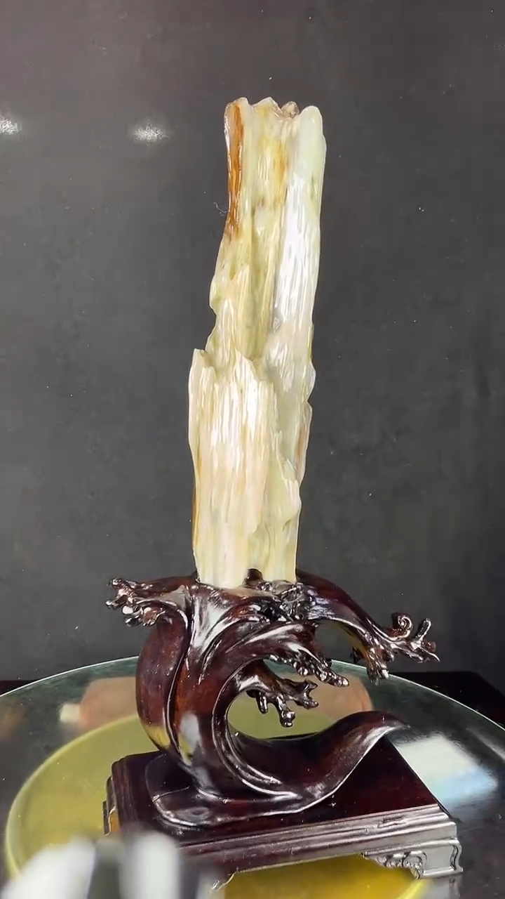 缅甸天然树化玉摆件