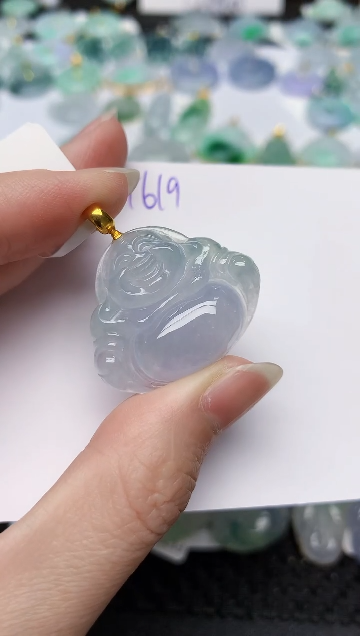 颈饰18K金镶嵌翡翠天然缅甸A货翡翠百元以上9元证书费自理1