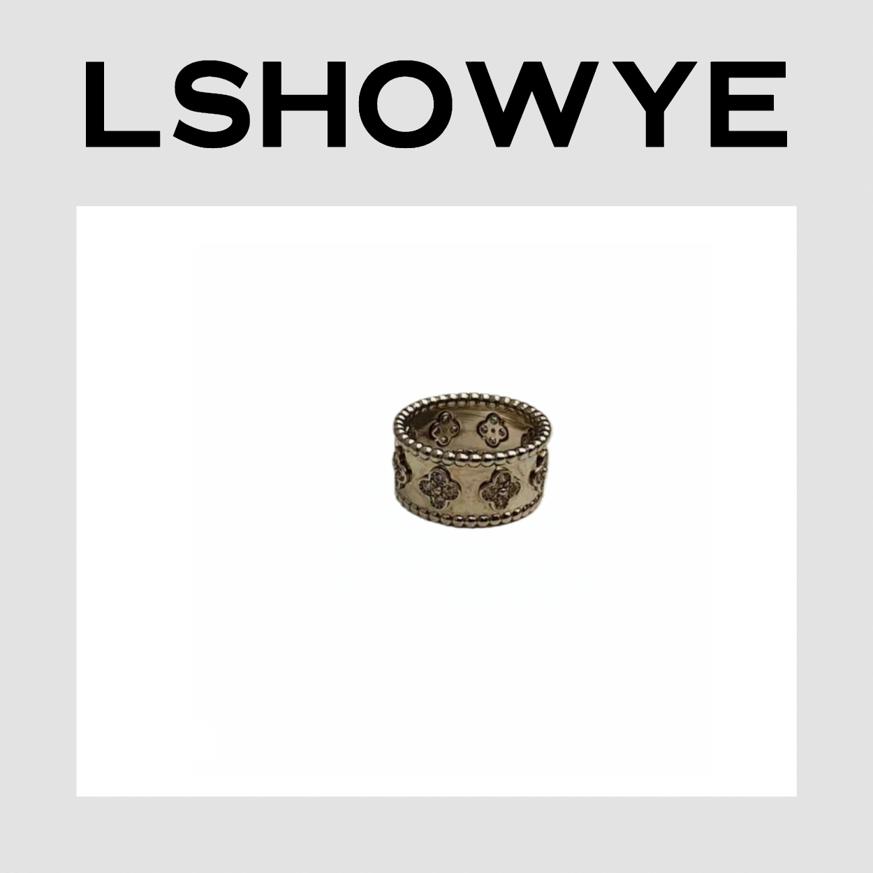 钛钢戒指 LSHOWYE｜万花筒四叶草戒指 6083A00